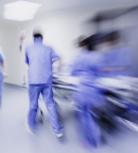 Blurred image of emergency room action